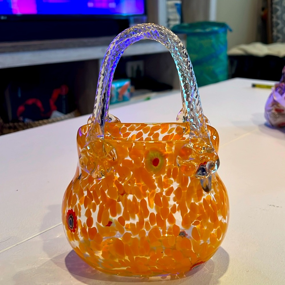 Murano Style Glass basket